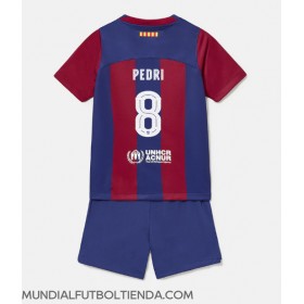 Camiseta Barcelona Pedri Gonzalez #8 Primera Equipación Replica 2023-24 para niños mangas cortas (+ Pantalones cortos)